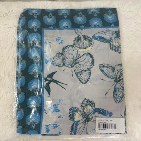 Sundance Bex Bandana in Indigo with birds and butterflies in the print – NWT - Picture 4 of 5